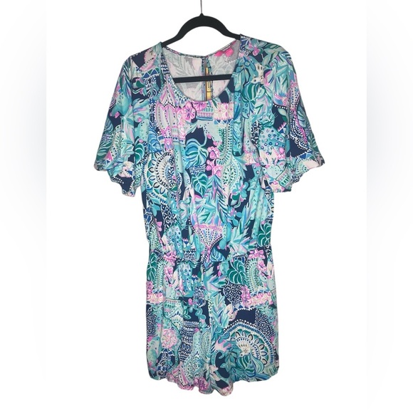 Lilly Pulitzer Britton romper in "Looking Sharp" size large - Picture 6 of 8